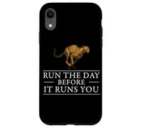 Run The Day Cheetah Motivacional Afirmación Hustle Mentalidad Carcasa para iPhone XR