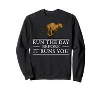 Run The Day Cheetah Motivacional Afirmación Hustle Mentalidad Sudadera