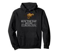 Run The Day Cheetah Motivacional Afirmación Hustle Mentalidad Sudadera con Capucha