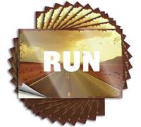 Run: The Open Road Ahead - Adhesivo de vinilo extraíble para decoración de bar al aire libre (8 x 12 cm)