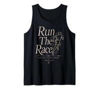 Run The Race Christian Runner Versículo de la Biblia Fe Deporte Camiseta sin Mangas