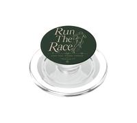 Run The Race Christian Runner Versículo de la Biblia Fe Deporte PopSockets PopGrip para MagSafe