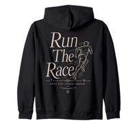Run The Race Christian Runner Versículo de la Biblia Fe Deporte Sudadera con Capucha