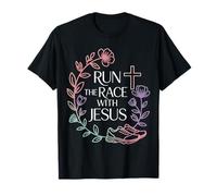 Run The Race with Jesus Fe del Corredor Cristiano - Camiseta
