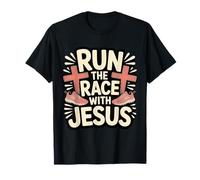 Run The Race with Jesus Fe del Corredor Cristiano - Camiseta