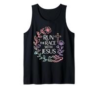 Run The Race with Jesus Fe del Corredor Cristiano - Camiseta sin Mangas