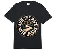 Run The Race with Jesus Fe del Corredor Cristiano |- Comfort Colors Adult Heavyweight T-Shirt
