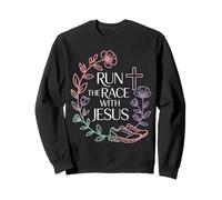 Run The Race with Jesus Fe del Corredor Cristiano - Sudadera