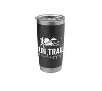 Run Trails Be Happy Trail Running Diseño Vaso térmico de acero inoxidable de doble pared