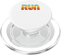 Run Vintage 70s Color Female Retro Runner Graphic PopSockets PopGrip para MagSafe