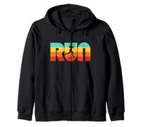Run Vintage 70s Color Female Retro Runner Graphic Sudadera con Capucha