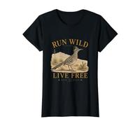 Run Wild Live Free Nuevo México Camiseta gráfica económica, Mujer, Negro, S