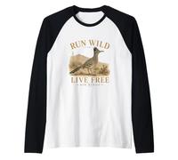 Run Wild Live Free Nuevo México Camiseta Manga Raglan