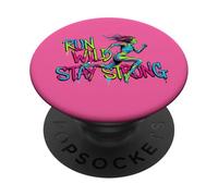 Run Wild Stay Strong Gym Mujer Corredor Motivación PopSockets PopGrip Adhesivo