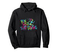 Run Wild Stay Strong Gym Mujer Corredor Motivación Sudadera con Capucha