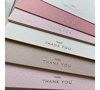 RUN2PRINT Paquete de 36 tarjetas de agradecimiento con sobres y calcomanías de aluminio, elegante relieve rosa polvoriento prensado, notas en blanco para bodas, novias, baby shower, negocios y