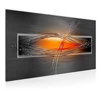 Runa Art Cuadro Decorativo Abstracto 1 Parte Moderno Cuadro Lienzo no Tejido para Sala Gris Naranja Negro 103312a