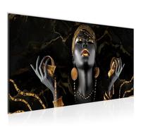 Runa Art Cuadro Decorativo African Beauty Moderno Cuadro Lienzo no Tejido para Sala Oro negro Beauty 045412b