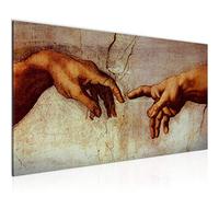 Runa Art Cuadro Decorativo Creación De Adam Michelangelo 1 Parte Moderno Cuadro Lienzo no Tejido para Sala Manos Creación De Adán 700112a