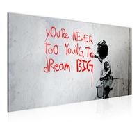 Runa Art Cuadro Decorativo Dream Big 1 Parte Moderno Cuadro Lienzo no Tejido para Sala Street Art blanco y negro 040612b