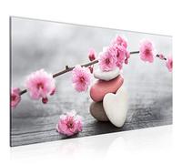 Runa Art Cuadro Decorativo Feng Shui Flor 1 Parte Moderno Cuadro Lienzo no Tejido para Sala Corazón Piedra Rosado 500112a
