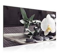 Runa Art Cuadro Decorativo Feng Shui Orquídea 1 Parte Moderno Cuadro Lienzo no Tejido para Sala Bambú Negro Blanco 502312c