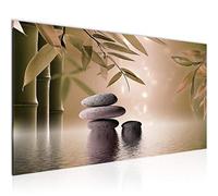 Runa Art Cuadro Decorativo Feng Shui Piedras 1 Parte Moderno Cuadro Lienzo no Tejido para Sala Zen Beige Marrón 501912b