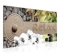 Runa Art Cuadro Decorativo Feng Shui Relajarse 1 Parte Moderno Cuadro Lienzo no Tejido para Sala Orquídea Gris Verde 502912b