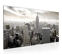 Runa Art Cuadro Decorativo New York 1 Parte Moderno Cuadro Lienzo no Tejido para Sala Horizonte Negro y Blanco 603412c