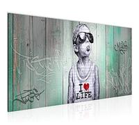 Runa Art Cuadro Decorativo Street Art 1 Parte Moderno Cuadro Lienzo no Tejido para Sala estilo callejero verde 039812b