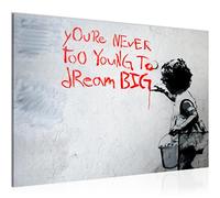 Runa Art Cuadro Moderno Dream Big - 100% Made In Germany - Street Art blanco y negro Sala 040615b