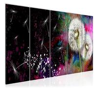 Runa Art Cuadro XXL Diente León 200 x 80 cm Rosado Morado 5 Piezas - Made in Germany - 015855a