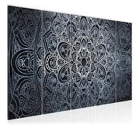Runa Art Cuadro XXL Mandala Abstracto 200 x 80 cm Negro Blanco Gris 5 Piezas - Made in Germany - 109455c