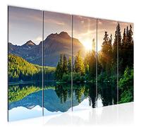 Runa Art Cuadro XXL Salida del sol de la naturaleza 200 x 80 cm Vistoso 5 Piezas - Made in Germany - 014455a