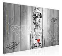 Runa Art Cuadro XXL Street Art 200 x 80 cm gris 5 Piezas estilo callejero - Made in Germany - 039855c