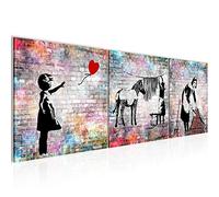 Runa Art - Cuadros Banksy Street Art 120 x 40 cm Cuadro in Lienzo no Tejido Vistoso Moderno Decoración de Pared 029233b