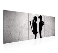 Runa Art - Cuadros Chico Conoce A Chica 120 x 40 cm Cuadro in Lienzo no Tejido Gris Moderno Decoración de Pared 302133a