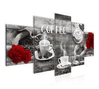 Runa Art Cuadros Cocina de café 5 Piezas Lienzo no Tejido Decoracion Sala cafetera Rojo gris 027152c