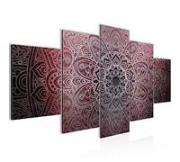 Runa Art - Cuadros Decorativos Mandala 200 x 100 cm 5 Piezas XXL Decoracion de Pared Diseño Violeta Púrpura 101251a