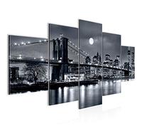 Runa Art - Cuadros Decorativos New York 200 x 100 cm 5 Piezas XXL Decoracion de Pared Diseño Negro y Blanco 606751a