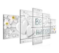 Runa Art Cuadros Flores Corazón 5 Piezas Lienzo no Tejido Decoracion Sala Ser Feliz Gris 020652a