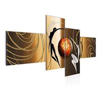 Runa Art Cuadros Modernos para Sala Abstracto Figuras Oro 4 Piezas - Made in Germany - 300645a