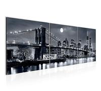 Runa Art - Cuadros New York 120 x 40 cm Cuadro in Lienzo no Tejido Negro y Blanco Moderno Decoración de Pared 606733a