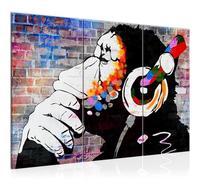 Runa Art Dj mono Cuadro Decorativo para Sala XXL Colorido graffiti street art 120 x 80 cm 3 Piezas Decoración de Pared 042531c