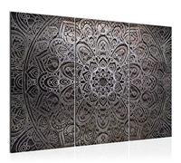 Runa Art Mandala Abstracto Cuadro Decorativo para Sala XXL Gris Blanco Oriental 120 x 80 cm 3 Piezas Decoración de Pared 109431b