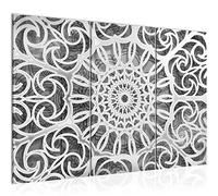 Runa Art Mandala Abstracto Cuadro Decorativo para Sala XXL Gris Negro Blanco 0 120 x 80 cm 3 Piezas Decoración de Pared 109631c