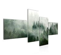 Runa Art Naturaleza forestal Cuadro Moderno - 100% Made In Germany - niebla gris verde 4 Piezas 032342a