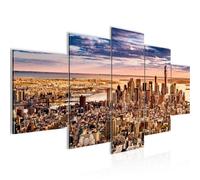 Runa Art New York Cuadro Lienzo no Tejido 5 Piezas El horizonte de la ciudad marrón Dormitorio Corredor 610053b