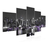 Runa Art New York Cuadro Lienzo no Tejido 5 Piezas Horizonte Negro y Blanco Dormitorio Corredor 601953c