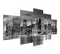 Runa Art New York Cuadro Lienzo no Tejido 5 Piezas USA En blanco y negro Dormitorio Corredor 010053b